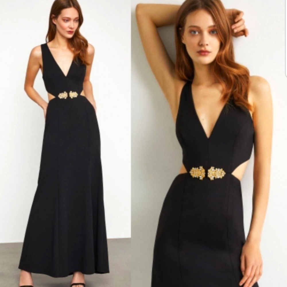 NWT Black Embellished BCBG Max Azria Gown